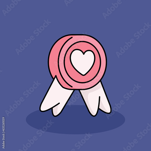 Favourite Badge Free vector cartoon icon illustration. customer experience icon concept isolated . flat cartoon style