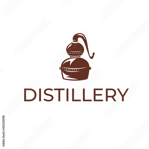 Distillery tank logo. Essence of craftsmanship and spirits. Perfect for beverage brands. Vector illustration