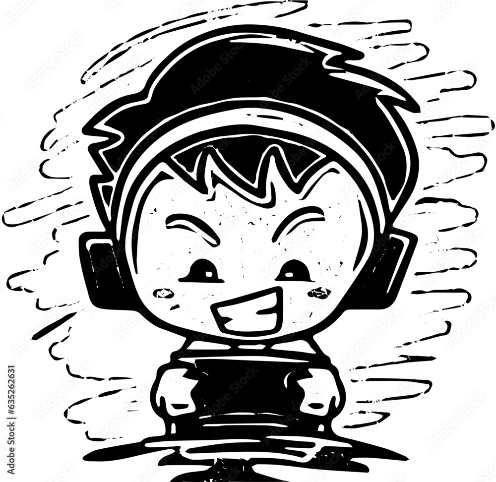 child with headphones child with headphones