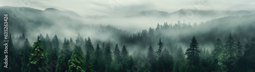 misty forest landscape Generative AI