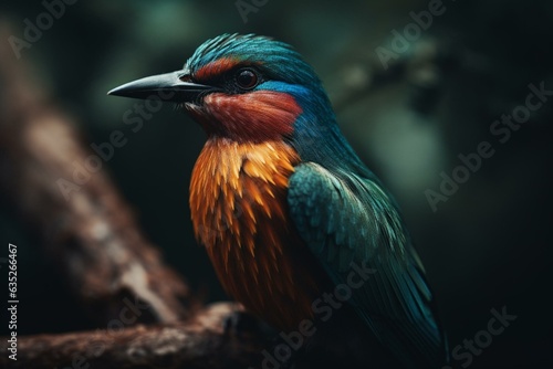 Colorful bird with a beautiful appearance. Generative AI