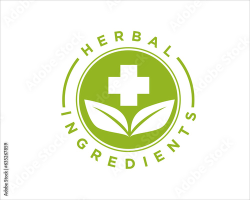 herbal ingredients stamp logo designs for health care