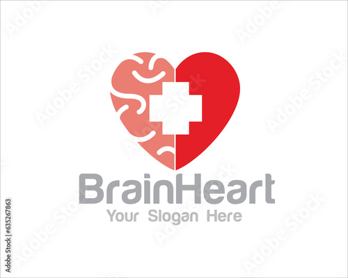 brain hearth and love logo designs for medical service