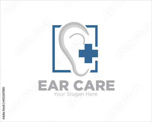 ear care logo designs simple for medical service and clinic logo