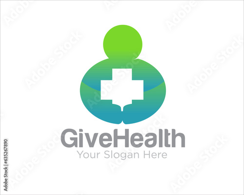give health care to people medical service logo