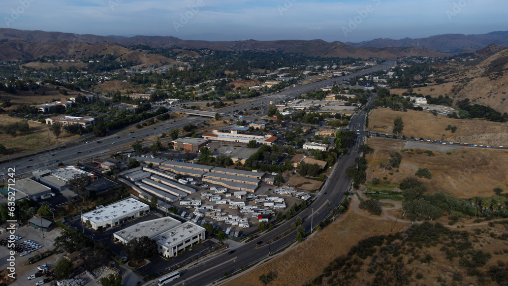 Aerial View of Thousand Oaks near Kanan Road, Lindero Canyon, California