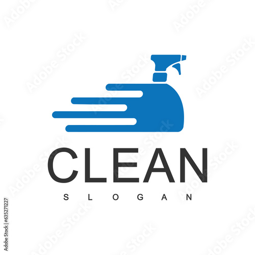 cleaning services Logo with sprays as a fresh natural symbol