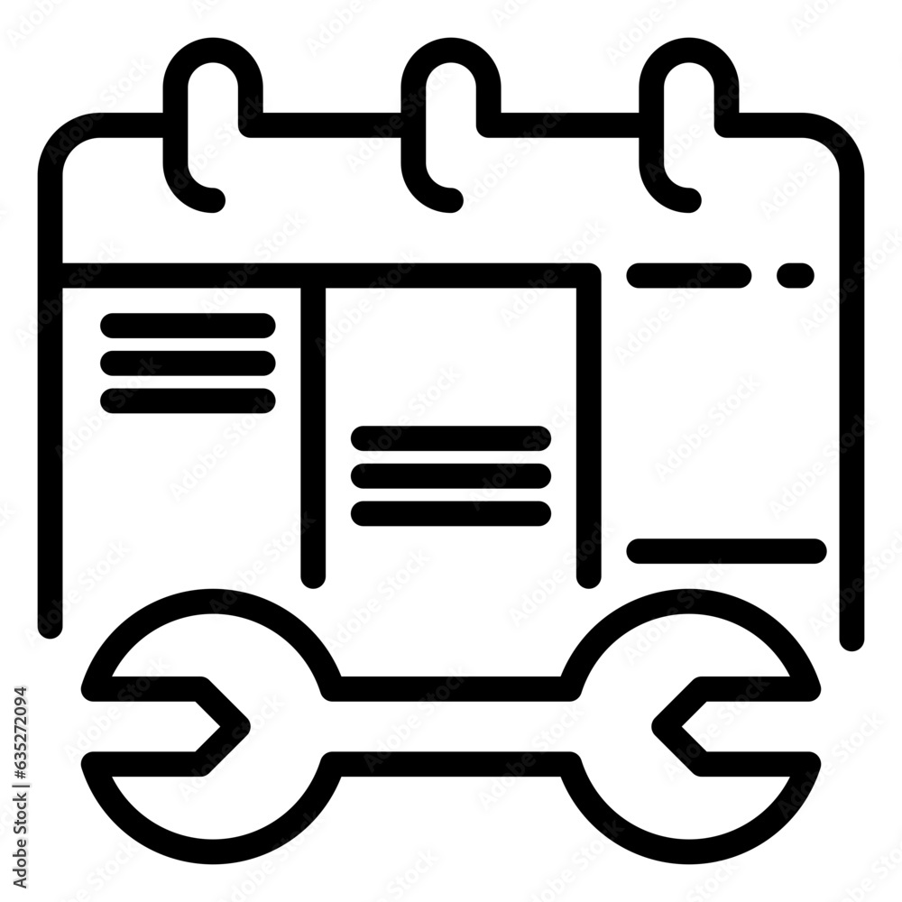 maintenance schedule icon, line icon style maintenance schedule icon, line icon style