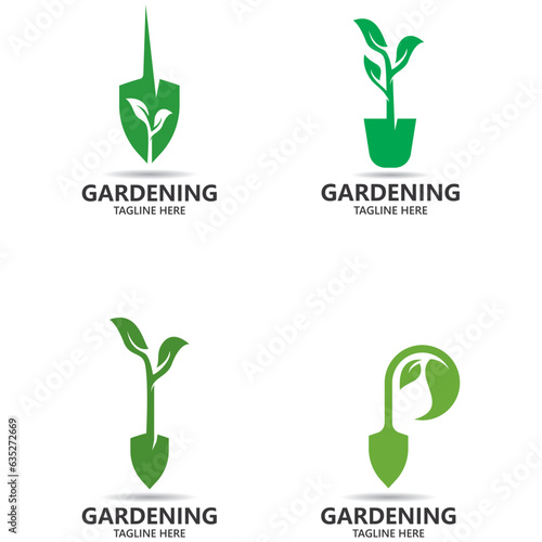 gardening logo vector icon