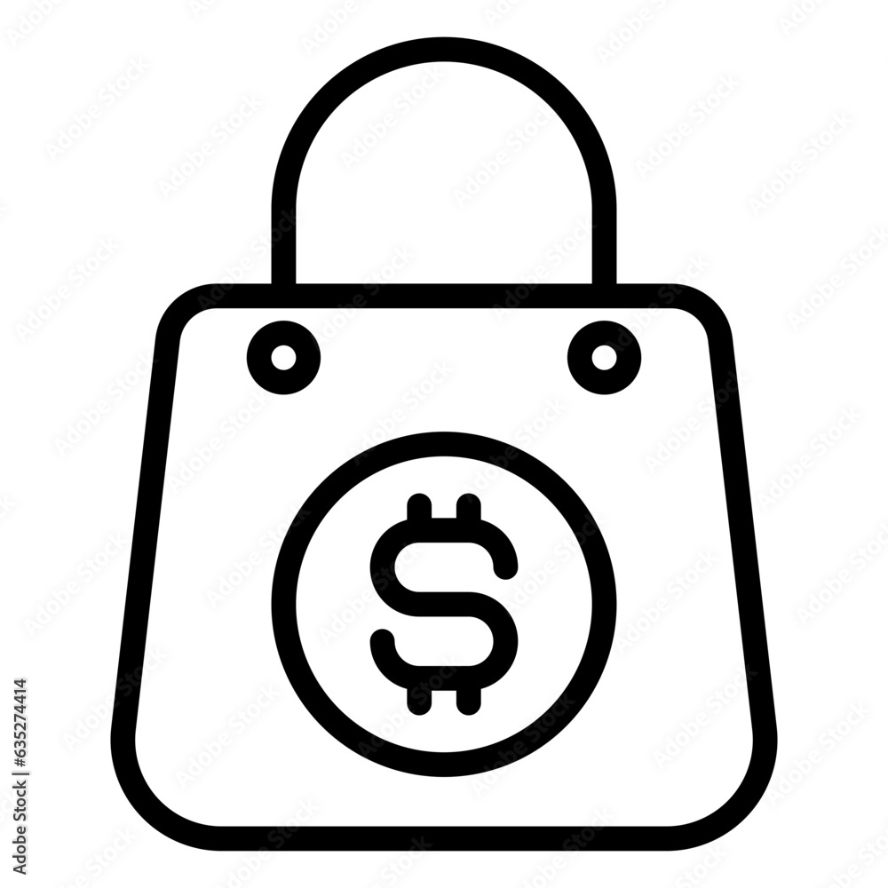 Dollar icon, line icon style Dollar icon, line icon style