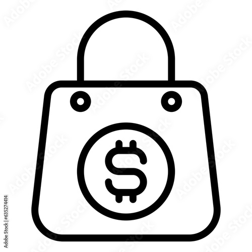 Dollar icon, line icon style