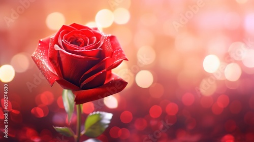 red rose of the bokeh background. generative ai