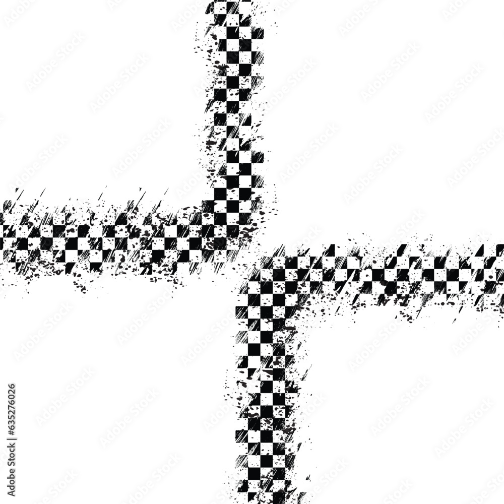Checkered flags grunge racing line corners Checkered flags grunge racing line corners