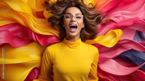 woman in an explosion of co...
