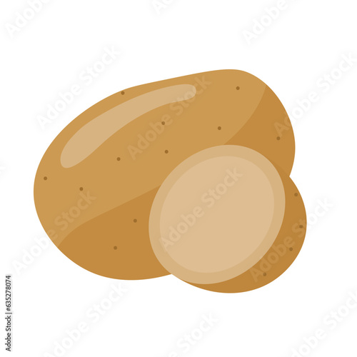 Potatoes vector illustration, solanum tuberosum or potato vegetable isolated on white background