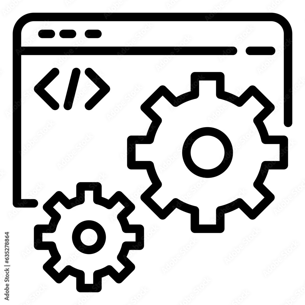 development icon, line icon style development icon, line icon style