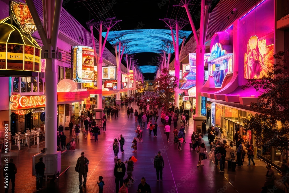 Las Vegas Strip Awash in Sunset Glory: Neon Brilliance and Casino Views

