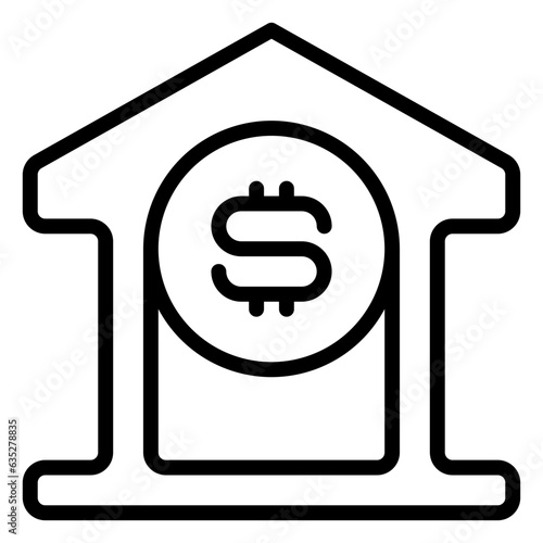bank icon, line icon style
