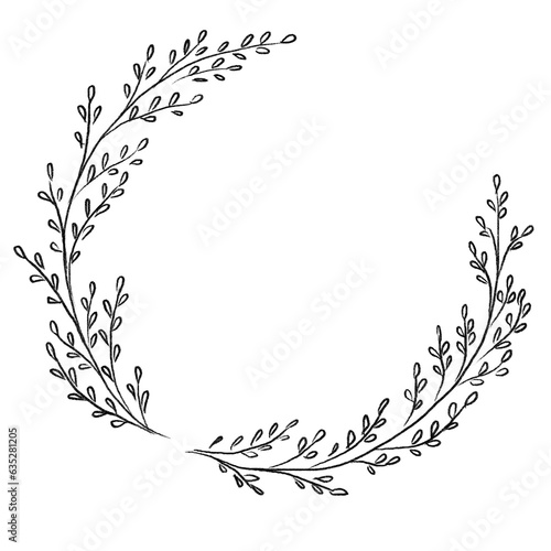 Minimal Line Leaf Wreath