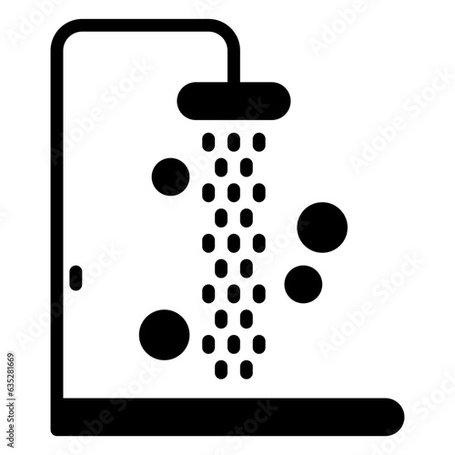 shower icon, outline color icon style