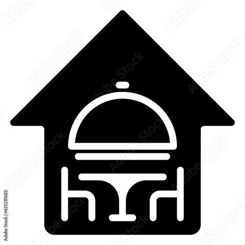 dinning room icon, outline color icon style