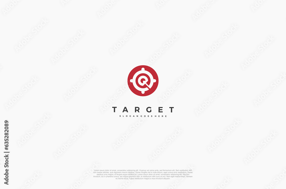 Simple arrow center target point logo concept. Vector Illustration Simple arrow center target point logo concept. Vector Illustration