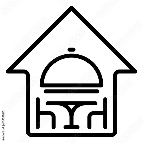dinning room icon, line icon style