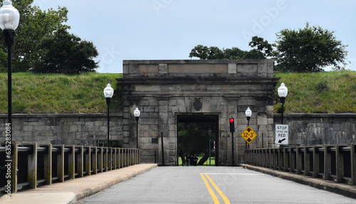 Fototapeta Naklejka Na Ścianę i Meble -  Entrance gate, Fort Monroe, Virginia