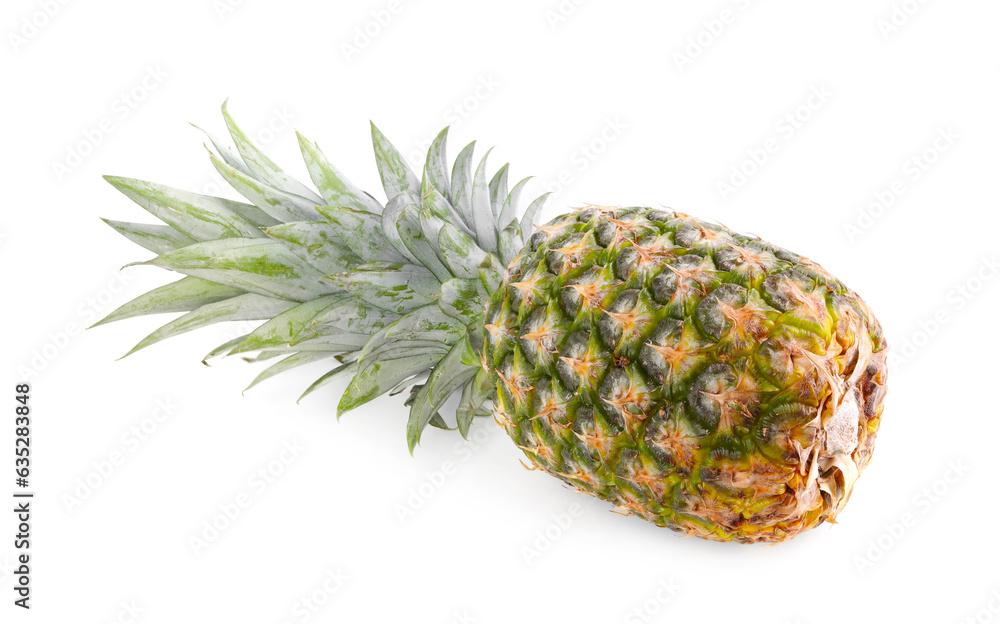 One delicious ripe pineapple isolated on white One delicious ripe pineapple isolated on white