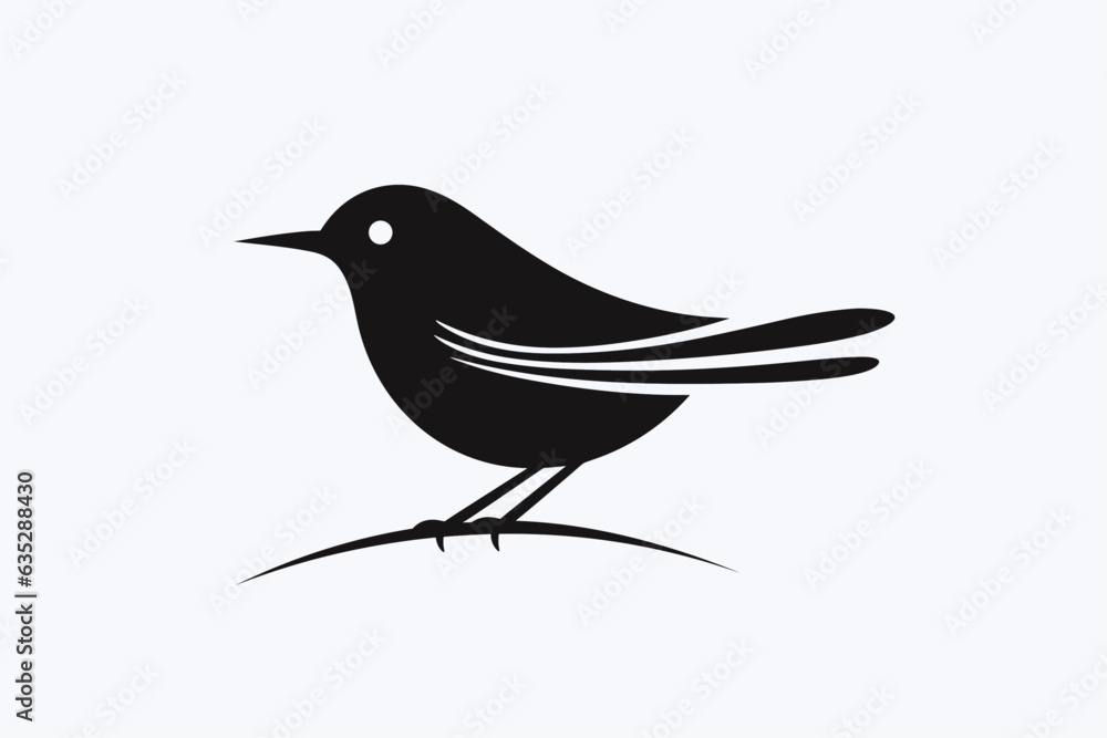 Vector black bird logo on a white background Vector black bird logo on a white background