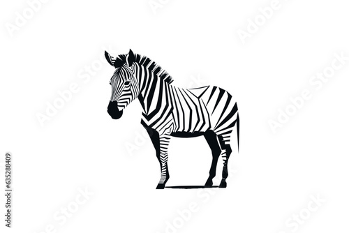Vector sketches of a zebra on a white background
