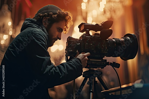videographer use camera