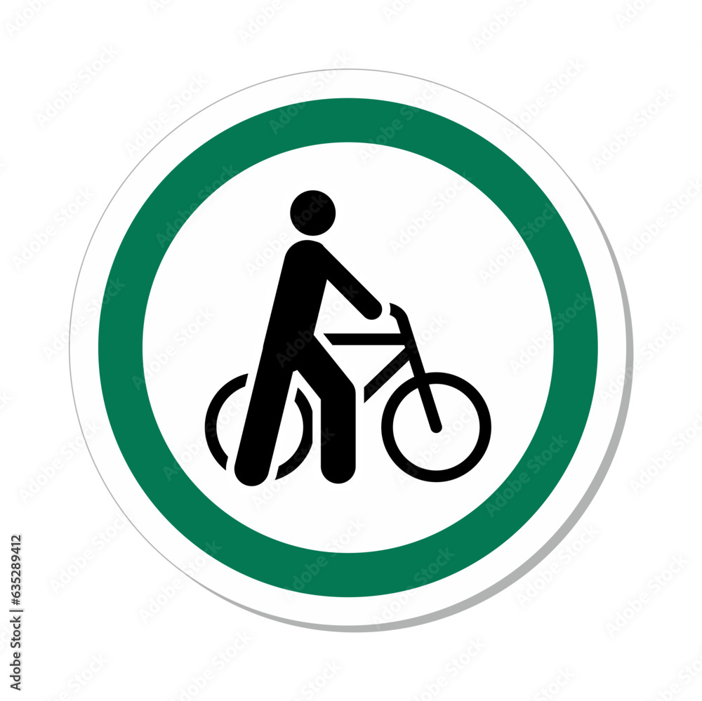 ISO Circle Sign: Walk Your Bicycle Symbol (IS-1077) ISO Circle Sign: Walk Your Bicycle Symbol (IS-1077)