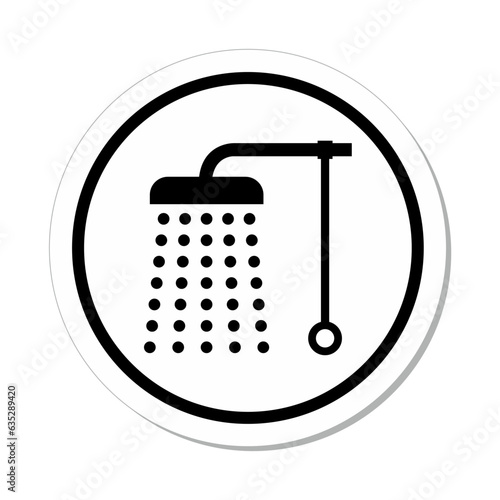 ISO Circle Sign: Bathroom Shower Symbol (IS-1239)