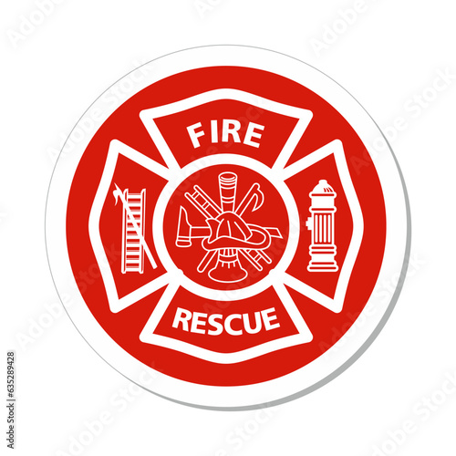 ISO Circle Sign: Fire Rescue Symbol