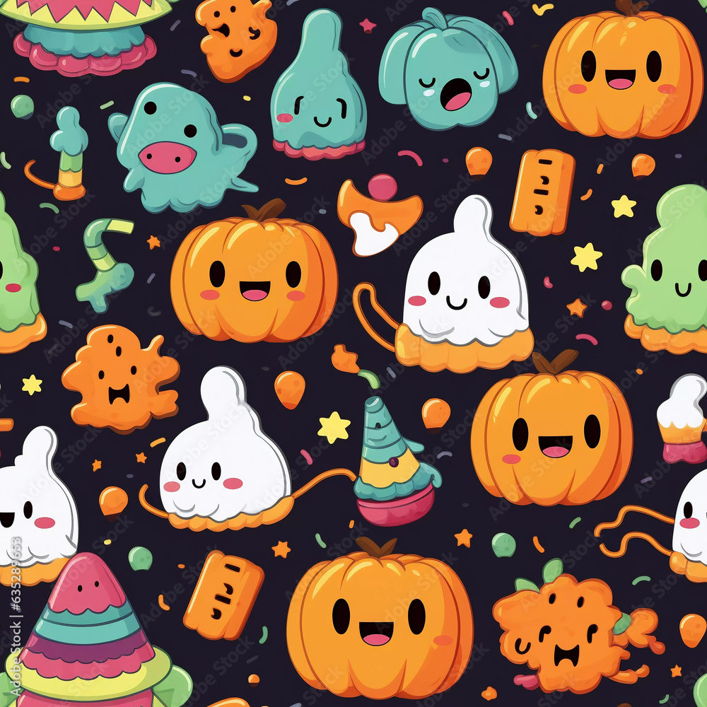 Obraz premium halloween seamless background