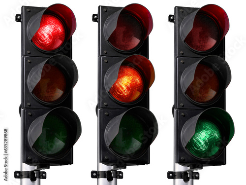 Foto Traffic lights, transparent background