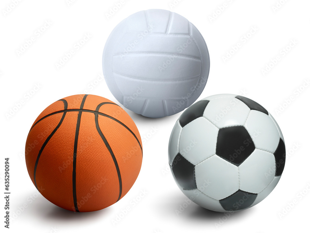 Volleyball. ball and basketball, transparent background