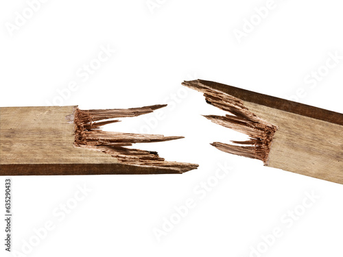 Wood. Broken parts, transparent background