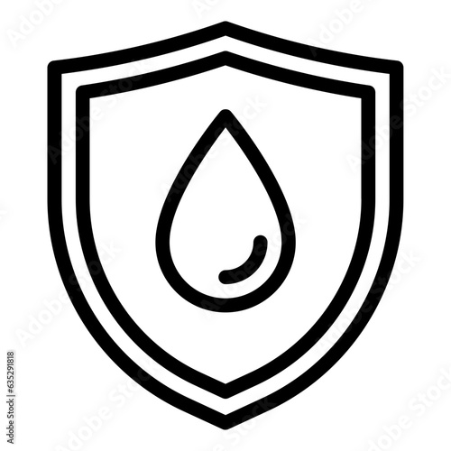 Water Resistant fabric outline icon