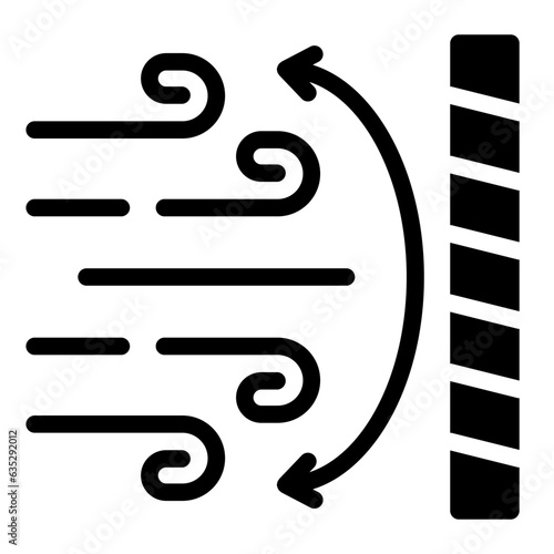 Windproof fabric solid glyph icon
