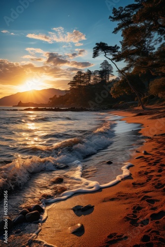 sunset on the beach © Kanchana