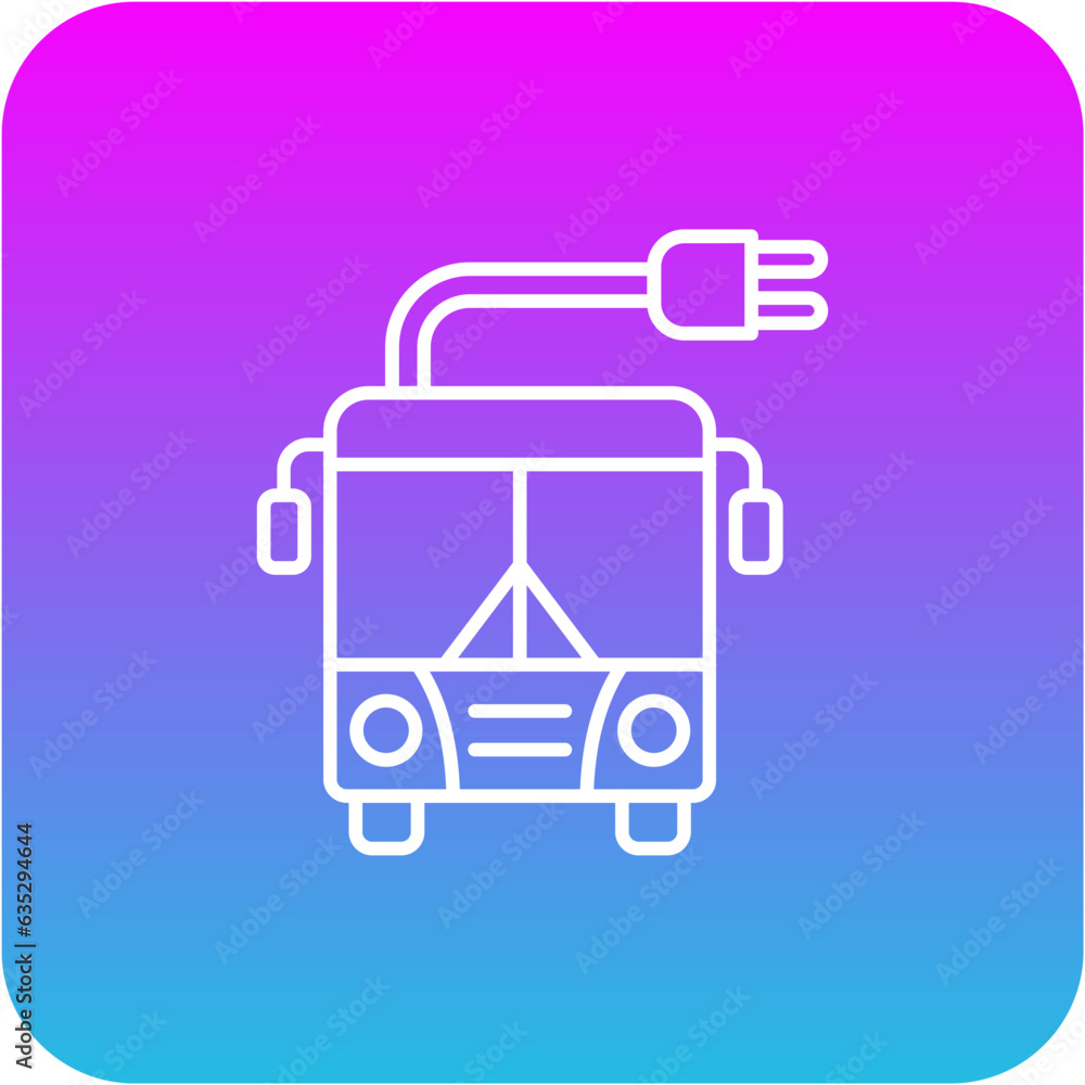 Electric Bus Icon