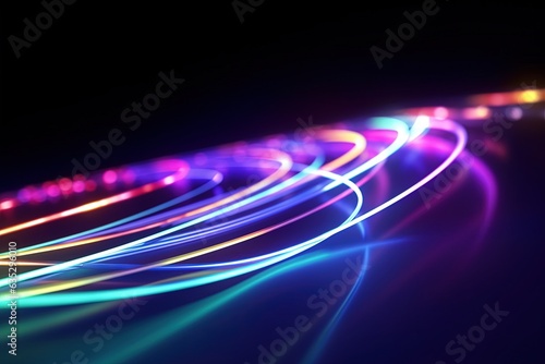 abstract futuristic background with pink blue glowing neon moving high speed wave lines and bokeh lights. Data transfer concept Fantastic wallpaper