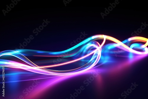 abstract futuristic background with pink blue glowing neon moving high speed wave lines and bokeh lights. Data transfer concept Fantastic wallpaper