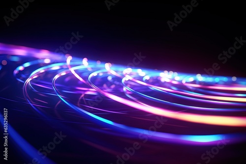 abstract futuristic background with pink blue glowing neon moving high speed wave lines and bokeh lights. Data transfer concept Fantastic wallpaper