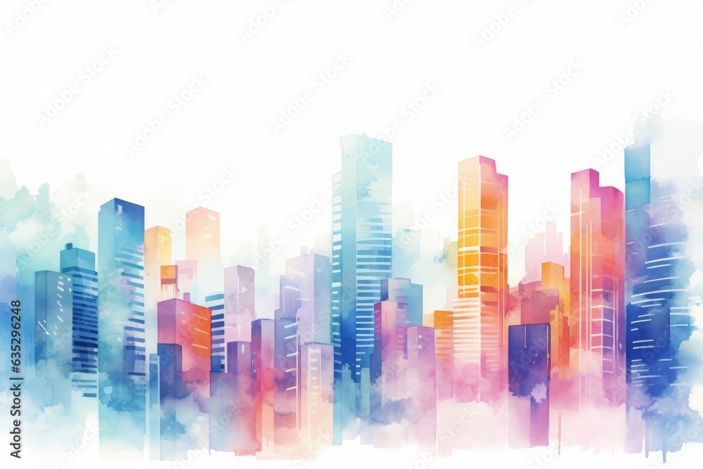 都市風景のイラスト,Generative AI AI画像