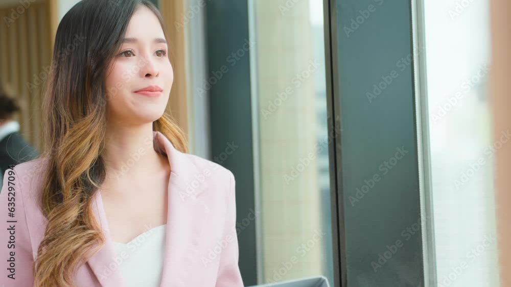 Asian young business woman work in office workplace with happiness. Asian young business woman work in office workplace with happiness.