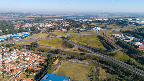 aerial view of the city of Jaguariuna, in the countryside of São Paulo