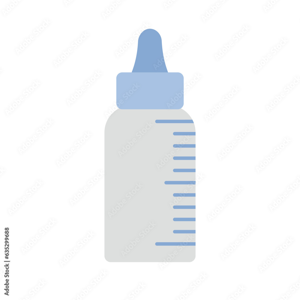 Vector flat baby bottle isolated on white background Vector flat baby bottle isolated on white background